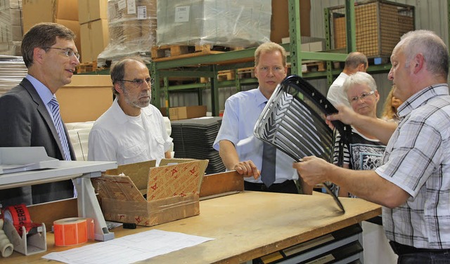 Ralf Vogelbacher (rechts) bei der  Mat...rause, Thorsten Kille und Heide Thoma.  | Foto: Christiane Franz