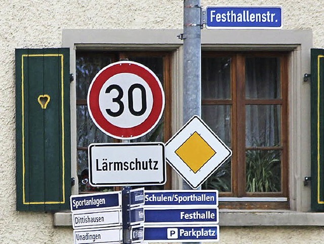 Weniger Lrm in Lffingen: Wie hier in...et neue Tempo-30-Schilder aufgestellt.  | Foto: Christa Maier