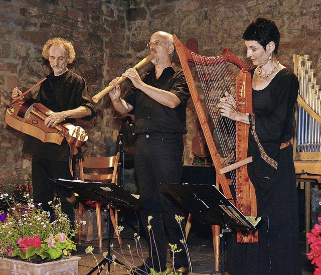 Das  Instrumentaltrio  Freiburger Spie...d Maier, Albrecht Haaf und Jutta Haaf.  | Foto: Dieter Erggelet