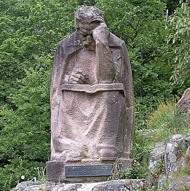 Albert Schweitzer als Skulptur in Stein gehauen  | Foto: ch. fnfgeld