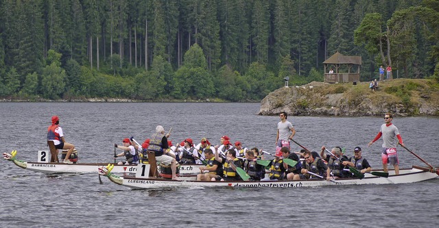 Elf Drachenboote gehen am Sonntag in S... Rennen um den begehrten Wanderpokal.   | Foto: HTG