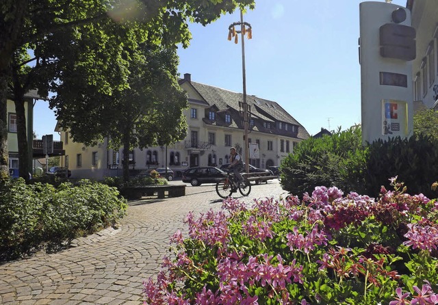 An der Pflege schner Dorfpltze &#821...inge Entgelte oder ganz ehrenamtlich.   | Foto:  WOLFGANG ADAM