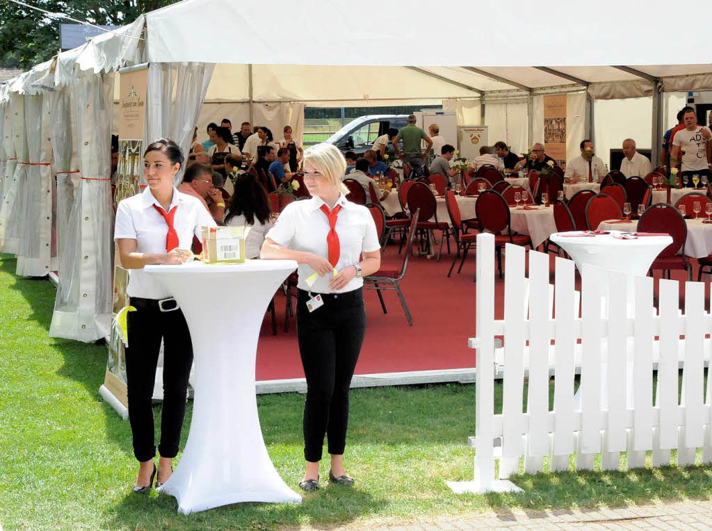 Adrett zeigten sich die Damen der Security, die den Eingang des VIP-Bereichs kontrollierten. Adrett zeigten sich die Damen der Security, die den Eingang des VIP-Bereichs kontrollierten.