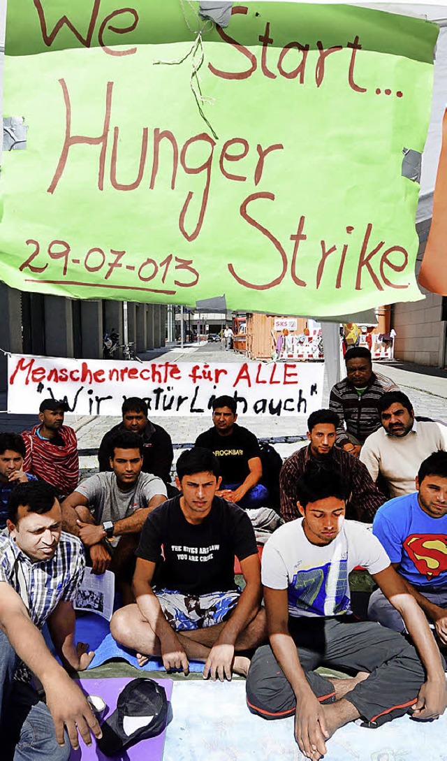 Erst Mnchen, jetzt Stuttgart: Asylbewerber im Hungerstreik  | Foto: DPA