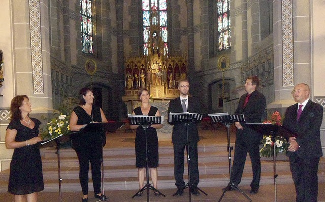 Das Vokalsensemble Nordic Voices begei...hlusskonzert der Staufener Musiktage.   | Foto: Bianca Flier