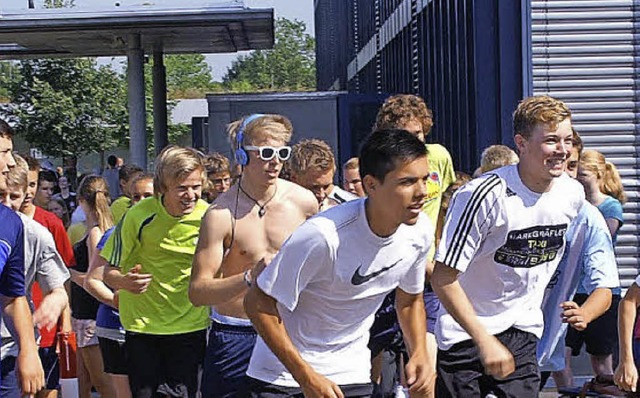 Hei war&#8217;s beim Sponsorenlauf am Kreisgymnasium.   | Foto: Privat