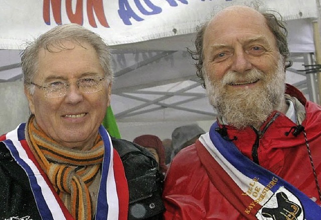 Die beiden Brgermeister Roger Bleu und Henri Stoll (rechts) bei einer Demo  | Foto: Thierry Gachon