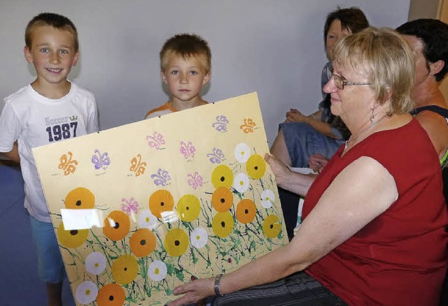 Eine Collage  mit den Namen von allen ...ie Kindergartenzeit fr Rosi Sexauer.   | Foto: Christel Hlter-Hassler