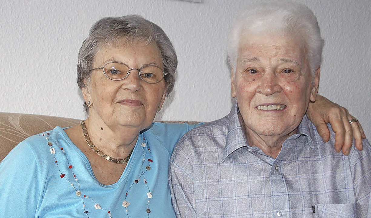 Eheglück: Hildegard und Josef Diesner feiern.   | Foto: Petra Wunderle