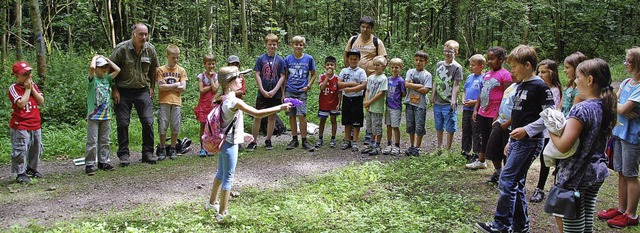 Bei der Ferienspielaktion im Bombacher...pielerisch das Leben der Tiere im Wald  | Foto: Jrg Schimanski