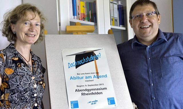 Gaby Dolabdjian und Antonius Latsch-Gulde sind aufs Abendgymnasium gespannt.   | Foto: Ingrid Bhm-Jacob