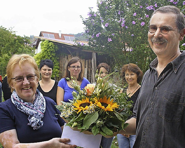 Pfarrer Peter Boos verabschiedete Moni...us dem Kindergarten Hinterhf Ihringen  | Foto: Elisabeth Jakob-Klblin