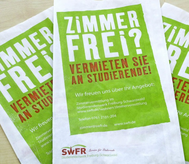 Zimmer gesucht fr Studierende, Aktion des Studentenwerks Freiburg, Brtchentte  | Foto: SWFR