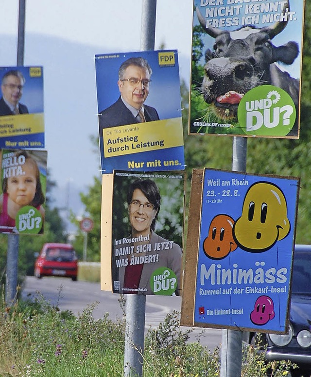 Will Willma in den Bundestag? Nein, si...hen die  Wahlplakate geschmuggelt hat.  | Foto: Herbert Frey