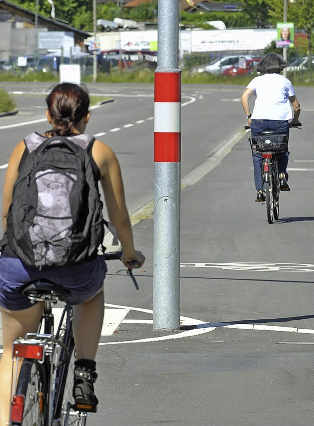 Solche Masten sind fr Radfahrer gefhrlich  | Foto: bamberger