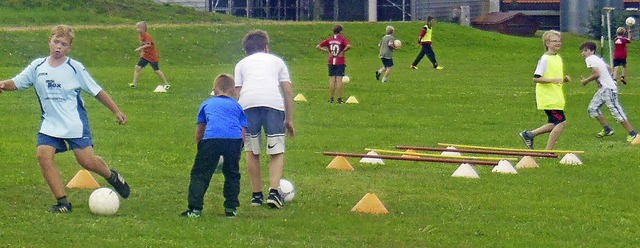 Beim sportlichen Fuballparcours stand der Spa aber im Mittelpunkt.   | Foto: Chris Seifried