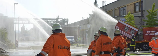 Volle Wasserkraft voraus: Fast 200 Ret... auf dem Werksgelnde Sd von Evonik.   | Foto: Ingrid Bhm-Jacob