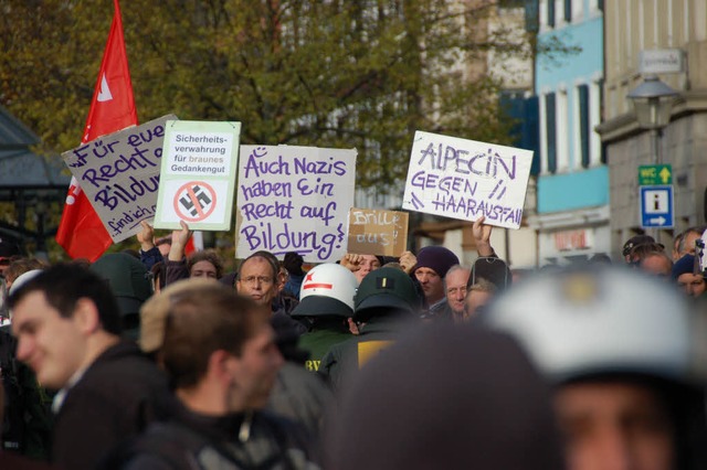 Schon 2010 erlebte Offenburg eine Demonstration gegen eine NPD-Veranstaltung.  | Foto: Helmut Seller
