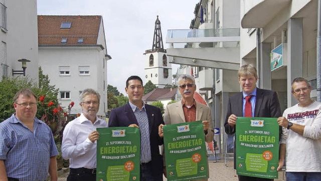 Rolf Prg, Peter Baral, Brgermeister ...fr den ersten Denzlinger Energietag.   | Foto: Frank Kiefer