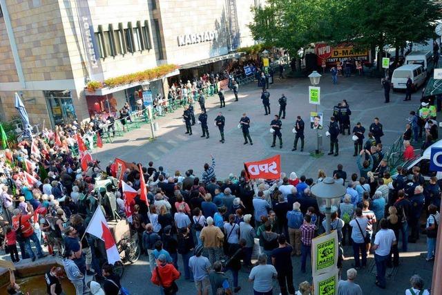 NPD-Wahlkampf in Offenburg – 300 Gegendemonstranten