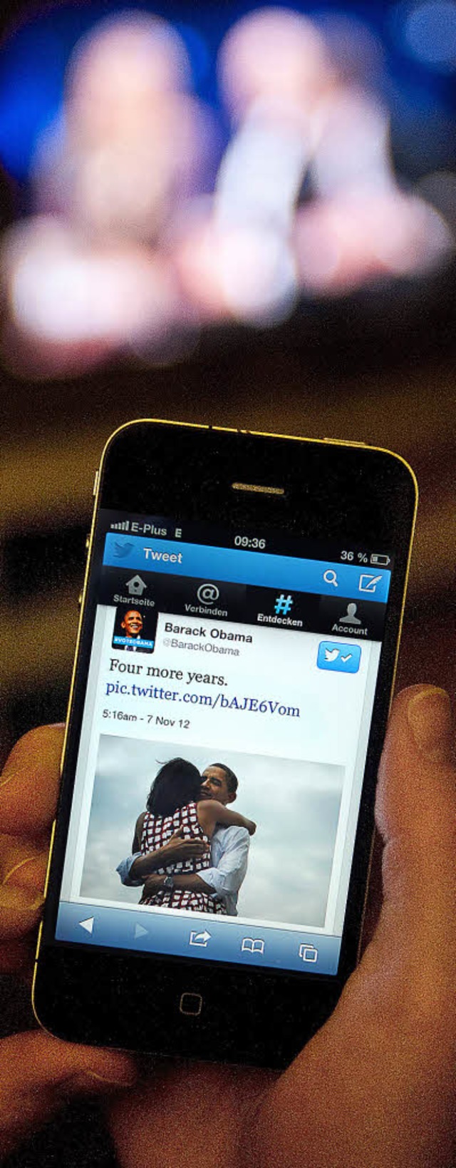 Ein Tweet, der um die Welt ging: Barack Obama &#8211; Vier Jahre mehr!   | Foto: DPA