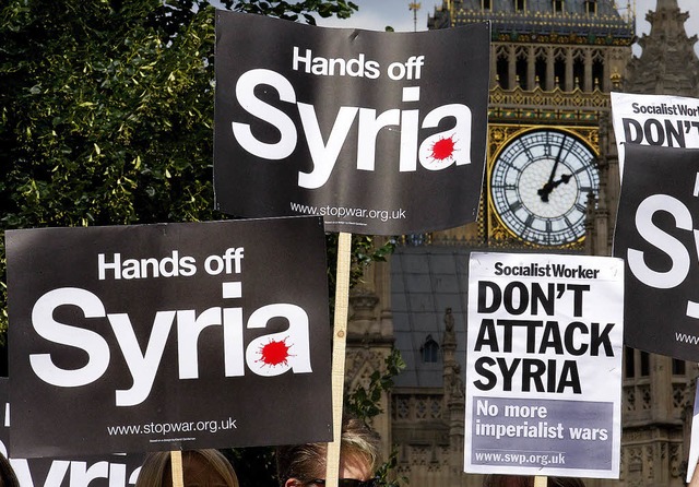 &#8222;Hnde weg von Syrien&#8220; &#8...or dem britischen Unterhaus in London   | Foto: afp