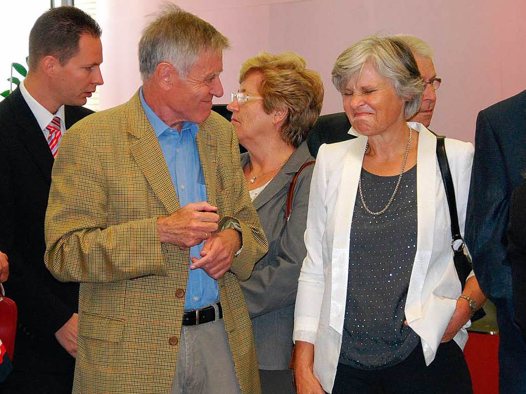 Beim Empfang in der Sparkasse war en auch Evelyn und Eberhard Niethammer dabei.