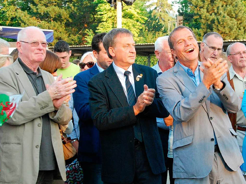 Grard Levasseur, Mayor Neil Moore und OB Eberhardt bester Stimmung