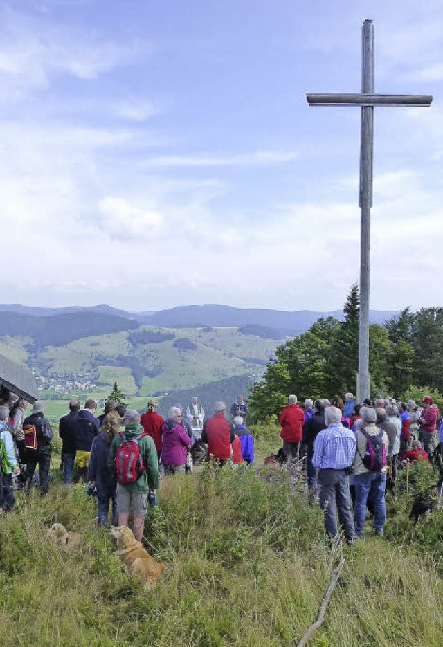 Zur Einweihung des Turmsteigs hielt Pf...nderern aus der Umgebung besucht war.   | Foto: franz kaiser