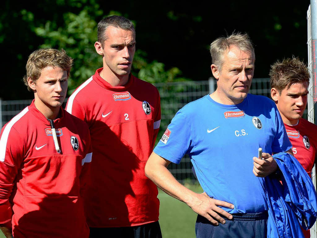 Bei den Fchsletage schrieben die Spieler und Trainer Christian Streich Autogramme und gaben dem Nachwuchs Tipps.