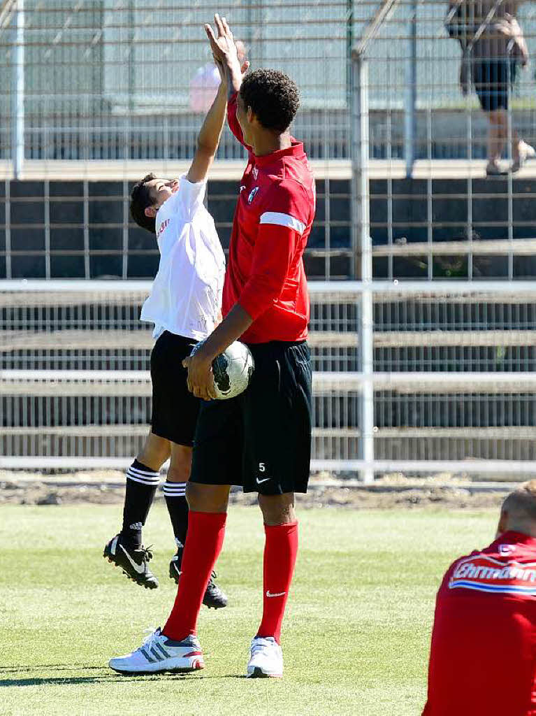 Bei den Fchsletage schrieben die Spieler und Trainer Christian Streich Autogramme und gaben dem Nachwuchs Tipps.