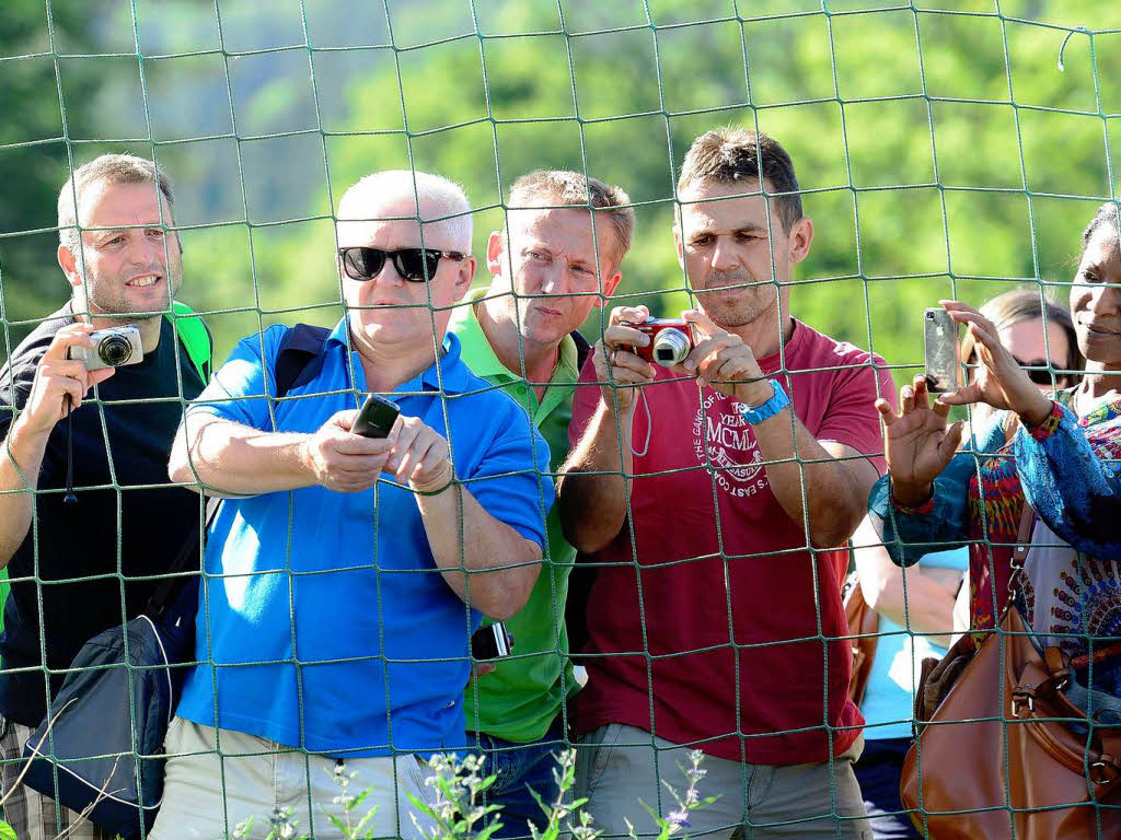 Bei den Fchsletage schrieben die Spieler und Trainer Christian Streich Autogramme und gaben dem Nachwuchs Tipps.