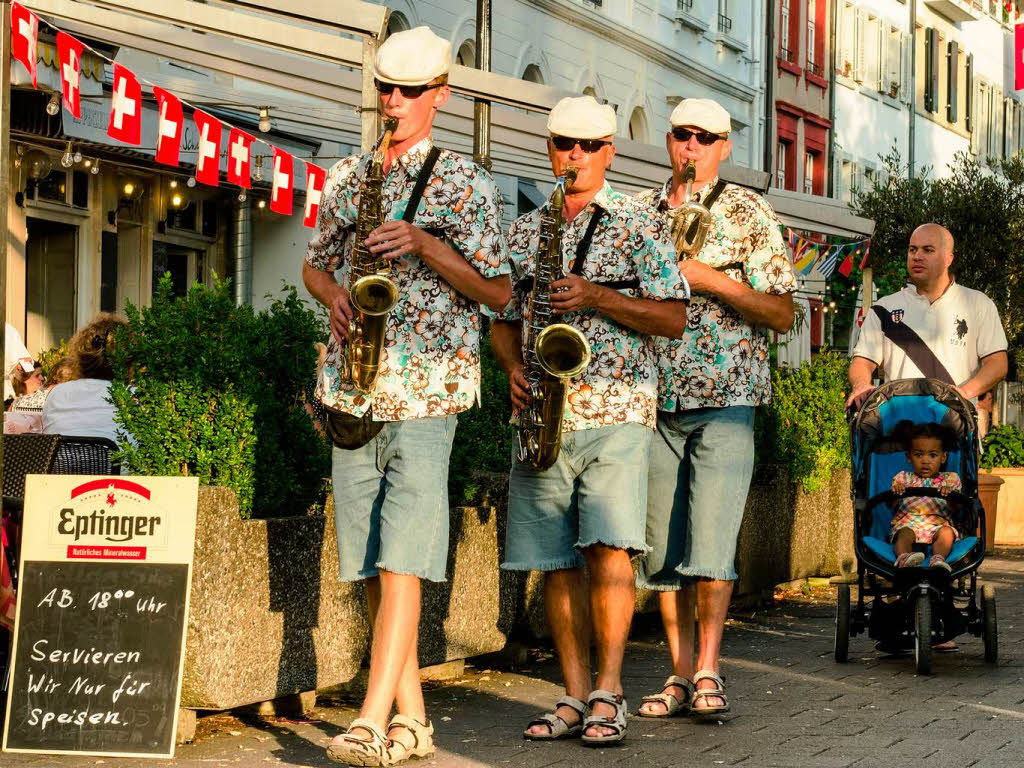 Franz Wieber: Musiker am Rheinweg in Basel am 1. August