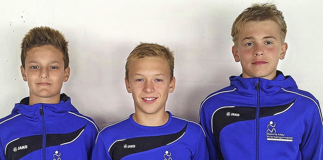 Julien Schell, Nick Hoffmann, Karlis Lozbergs (von links).   | Foto:  Verein