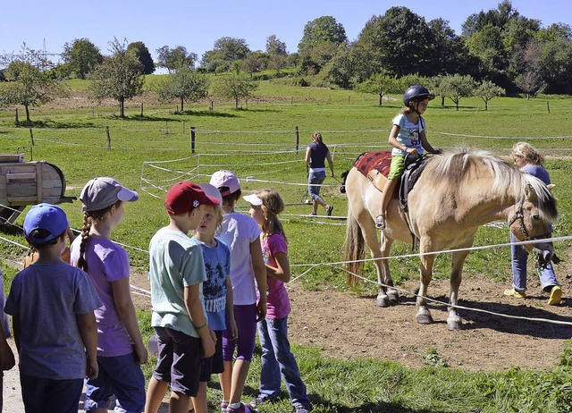 Ein kurzer Ritt gehrte zu den Hhepun...des Maulburger Kinderferienprogramms.   | Foto: Georg Diehl