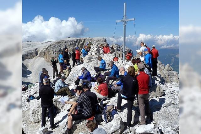 Gipfelmesse auf der Pisciadu-Spitze
