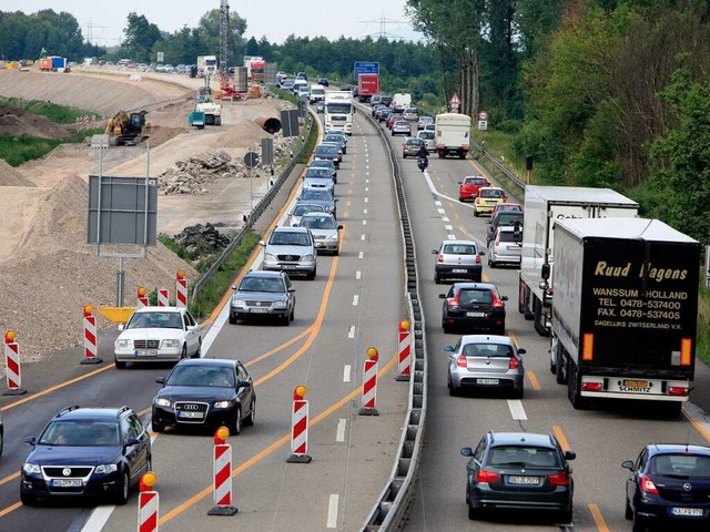 Ausbauarbeiten auf der A5 zwischen Offenburg und Freiburg.  | Foto: Christoph Breithaupt