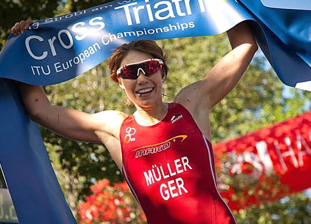 Europameisterin beim Zieldurchlauf: Kathrin Mller   | Foto: privat