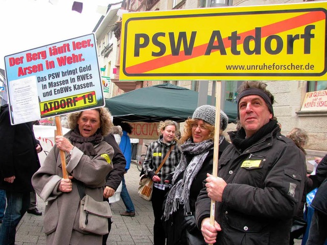 Fr die Demonstranten der BI Atdorf wa...des Projekts  Atdorf ein Thema werden.  | Foto: Archivfoto: Michael Gottstein