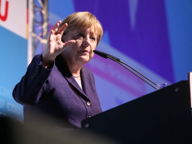 Der Wahlkampfauftritt von Angela Merkel im Europa-Park in Rust.  | Foto: Bastian Henning