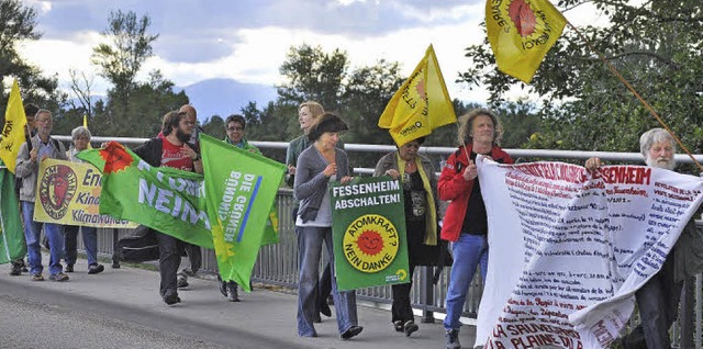 Der Breisacher Ortsverband der Grnen ...rplatz, wo eine Kundgebung stattfand.   | Foto: benjamin bohn