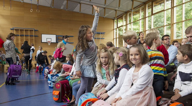 Schulanfang fr die Erstklssler in der Rosenburgschule   | Foto: Volker Mnch