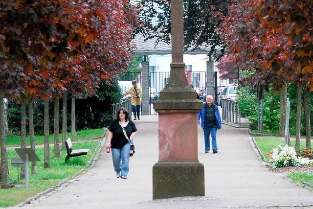 Lothar Reichart erlutert den Stadtfriedhof