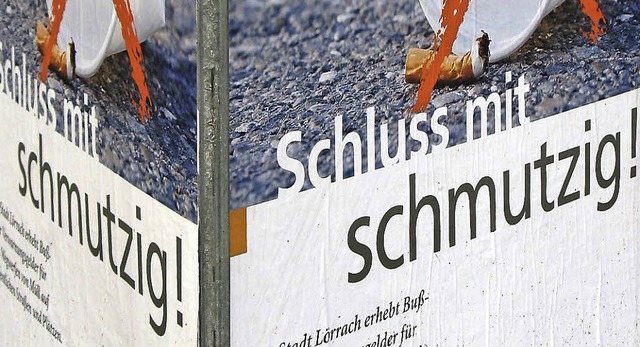 Die bisherige Plakatkampagne hat nicht...irklich Schluss mit schmutzig machen.   | Foto: Nikolaus Trenz