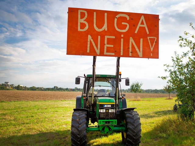 Protest gegen Buga in Mannheim  | Foto: dpa