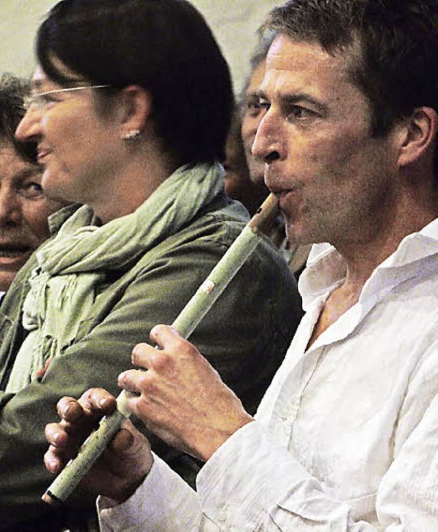 Eoin Dillon &#8211;  Tin whistle beim Ausflug ins Publikum   | Foto: David-Wenk