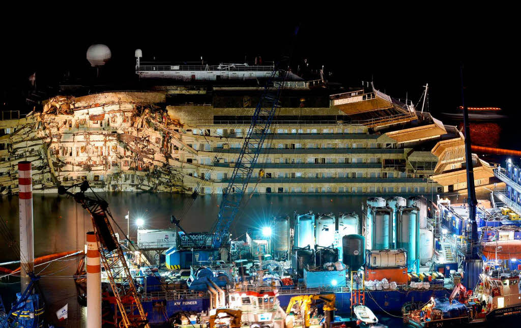 Das Wrack der Costa Concordia ist geborgen.