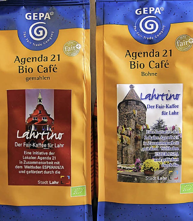 Lahrtino, gemahlen und als Bohnenkaffee   | Foto: Stadt