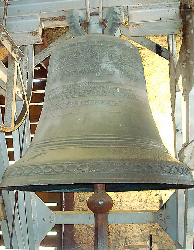 Die vor 174 Jahren von Johann Jakob Schnegg gegossene Glocke   | Foto: Erhard Richter