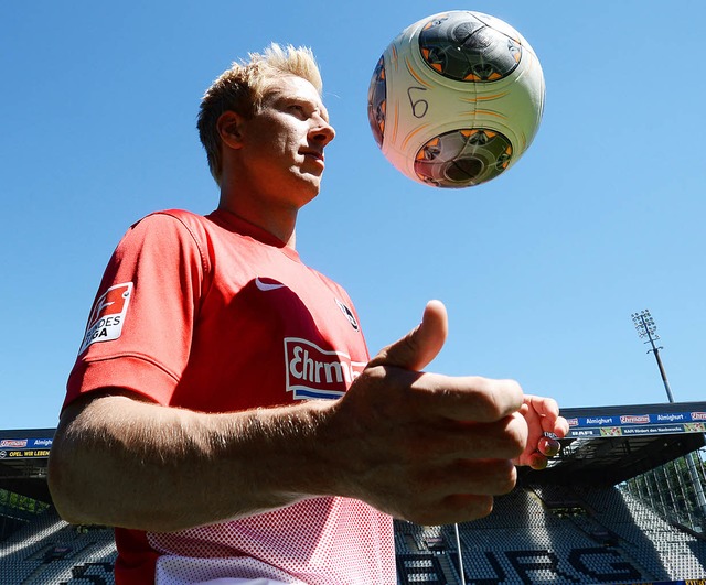 Eine Sache der Perspektive: Mike Hanke glaubt an den SC Freiburg.  | Foto: patrick Seeger